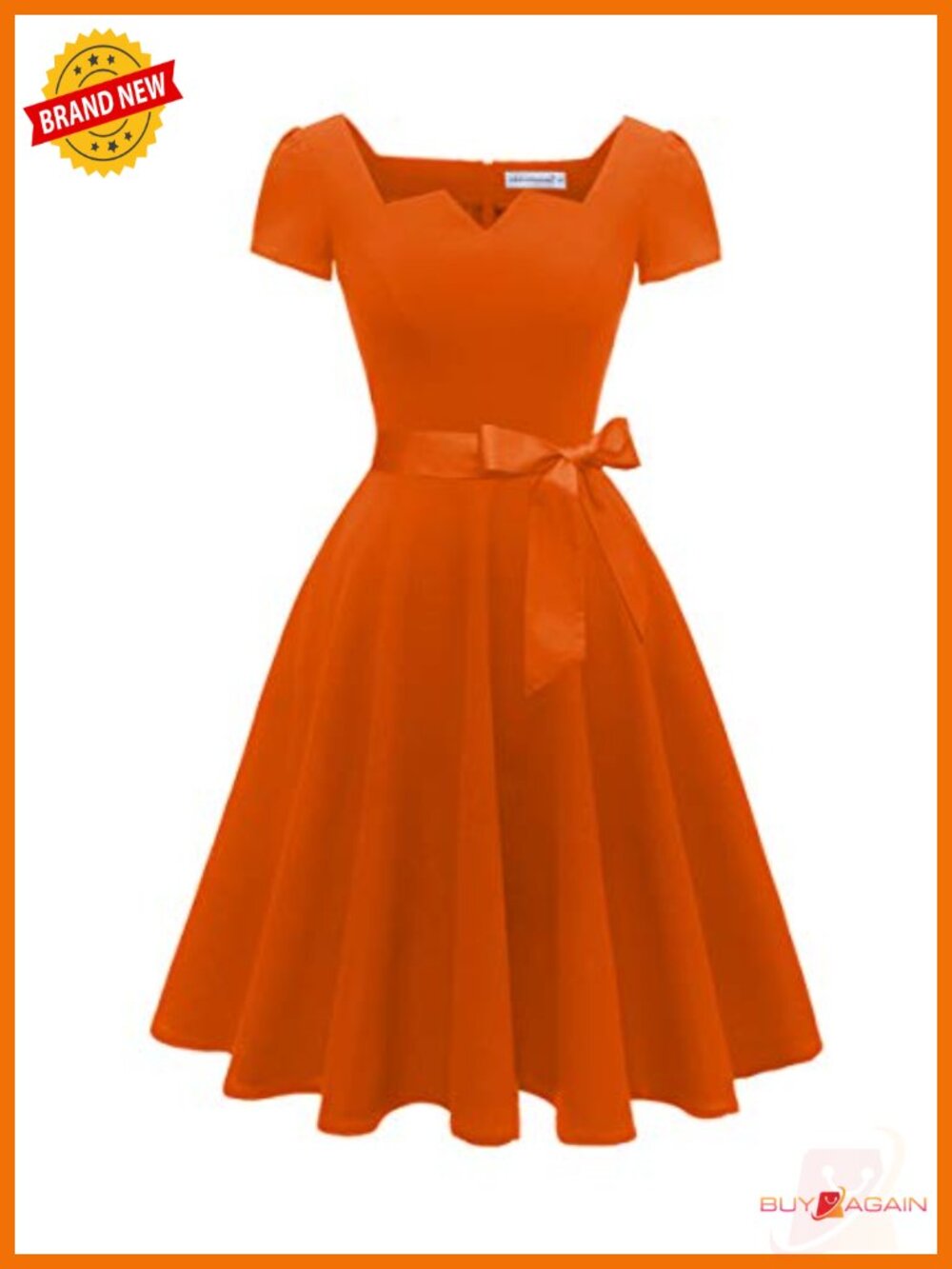 1950s Vintage A-Line Cocktail Dress Bow Belt Pockets Short Sleeve
